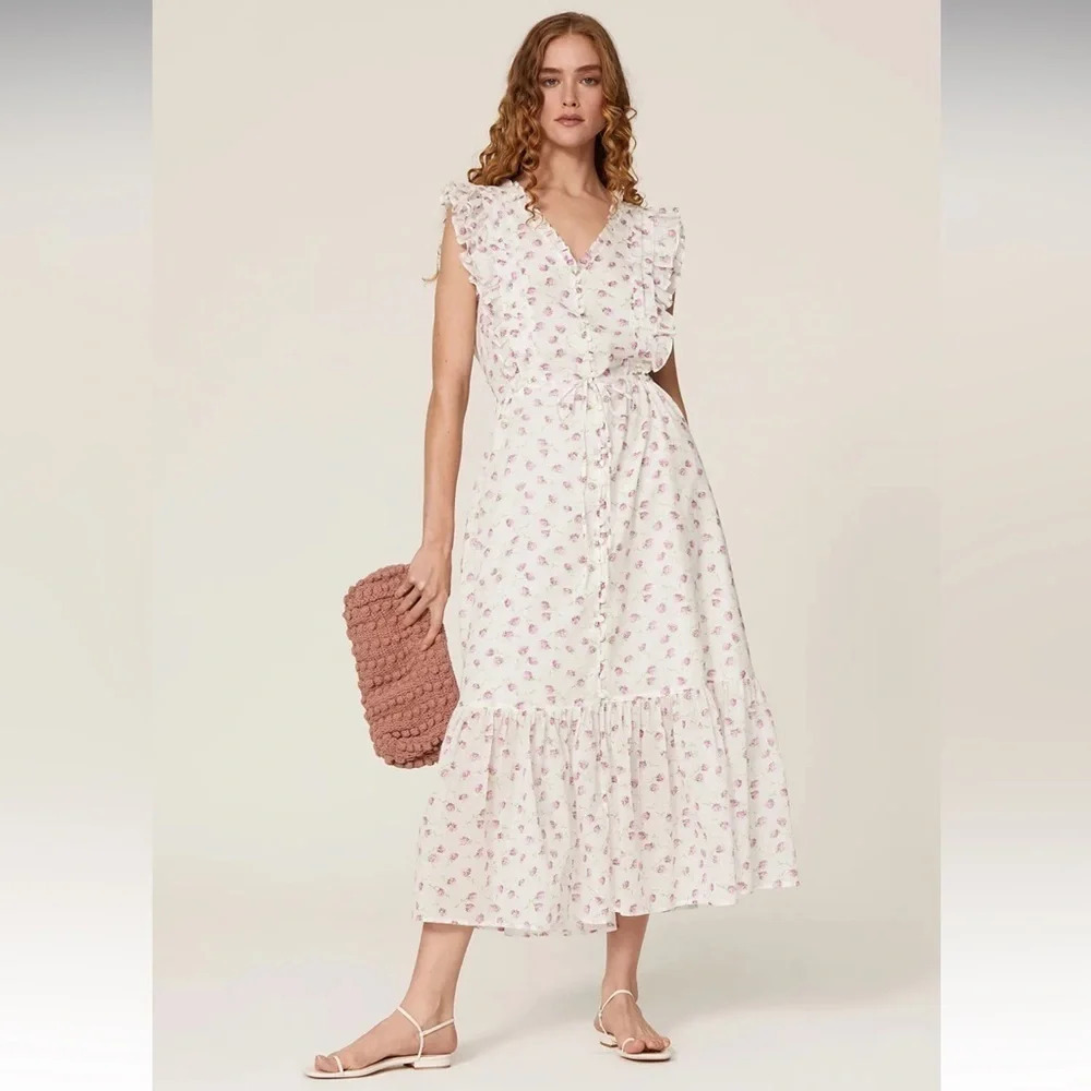 Polo Ralph Lauren White Floral Printed maxi Dress
